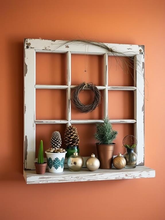 repurposed window frame art