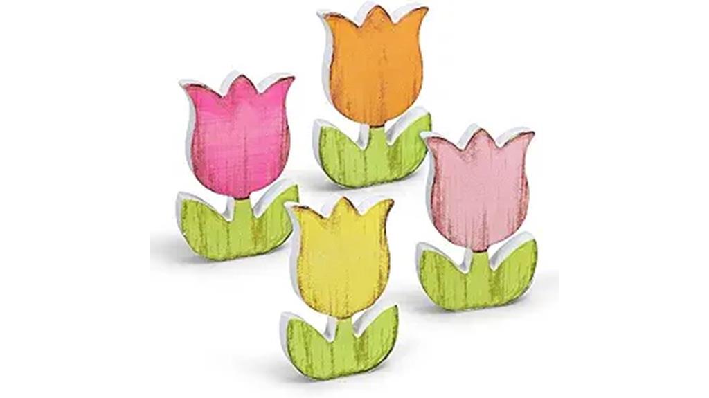 retro tulips wood signs