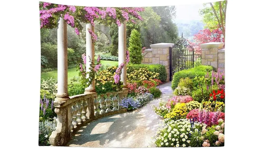 romantic spring garden tapestry