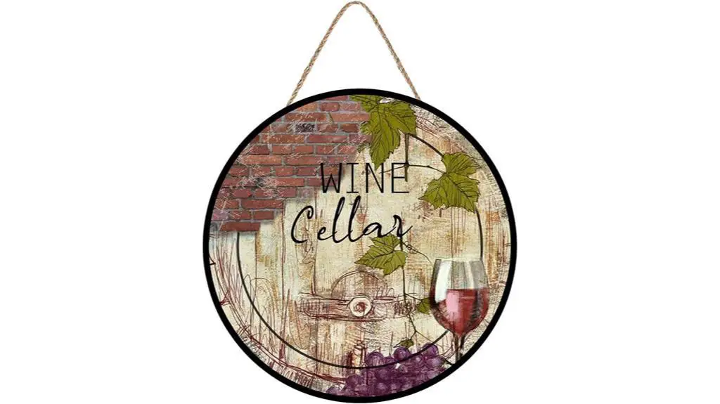 round wine cellar sign