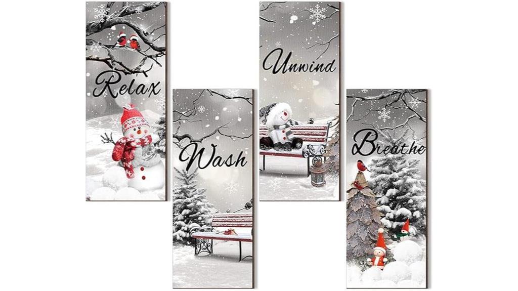 rustic christmas bath signs