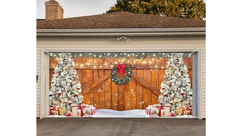 rustic christmas garage banner