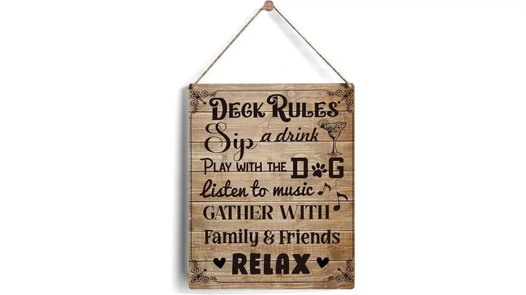 rustic outdoor deck sign