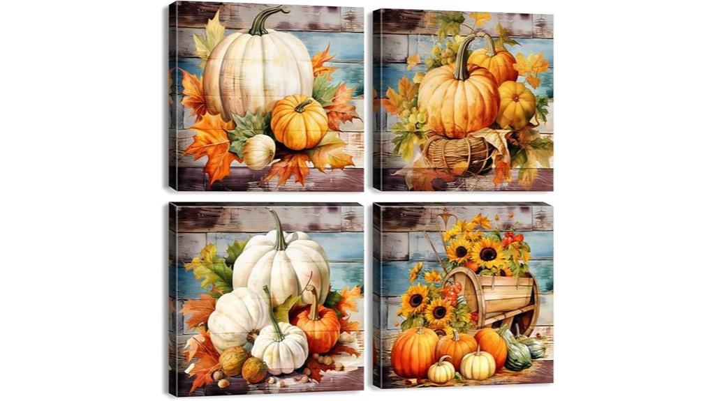 rustic pumpkin canvas decor