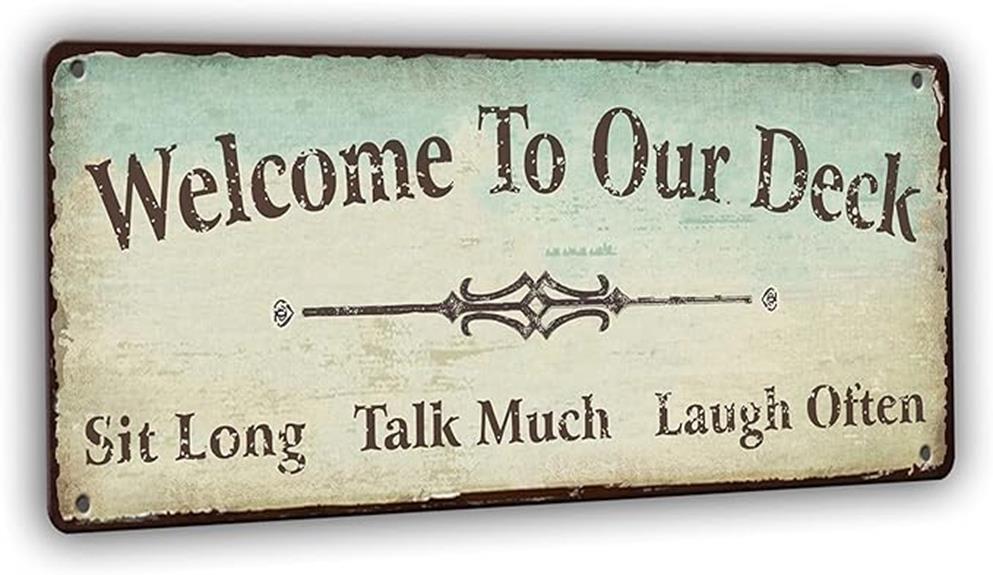 rustic welcome deck sign