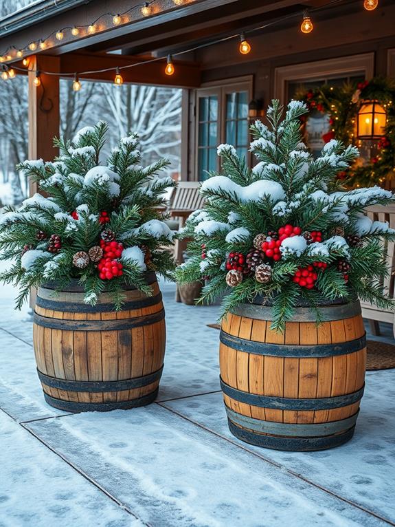 seasonal planters for winter