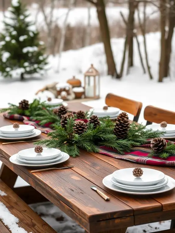 seasonal winter table decor