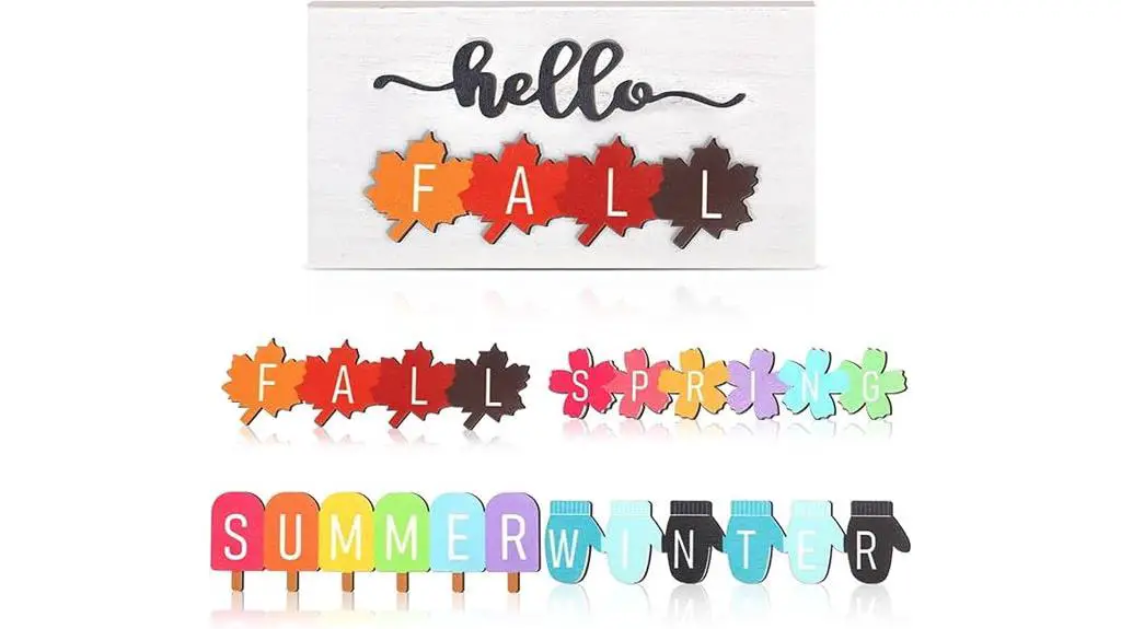 seasonal wooden sign set