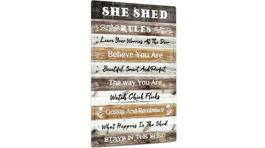 she shed rules sign