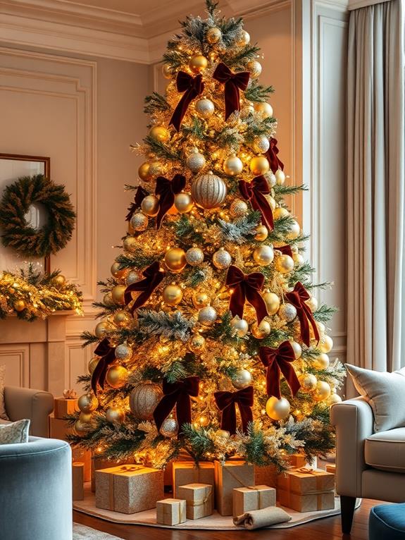 shimmering golden holiday decor