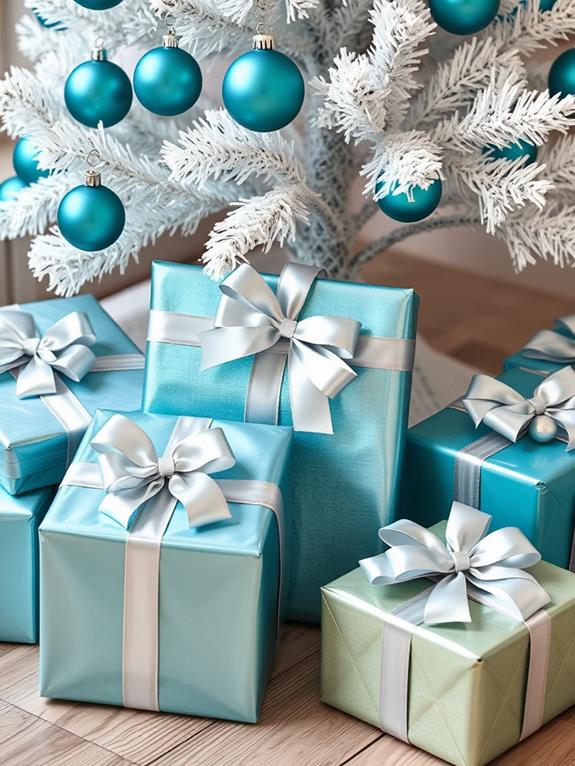 shiny turquoise wrapping paper