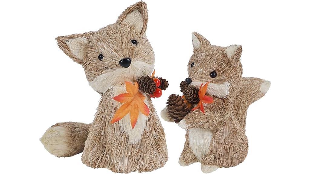 sisal fox fall figurines