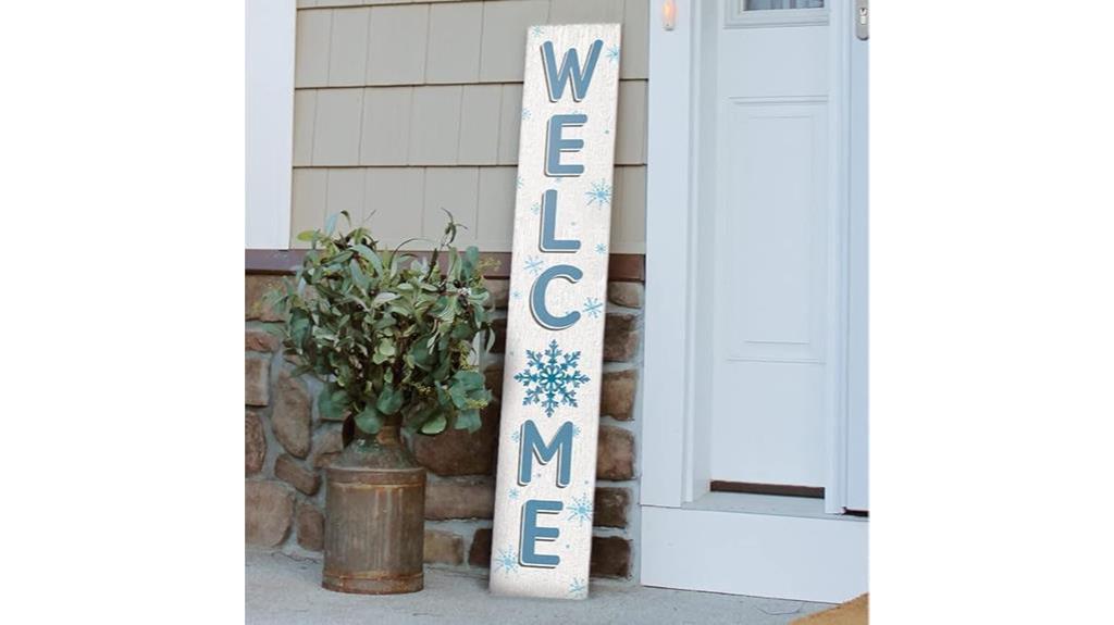 snowflake porch board sign