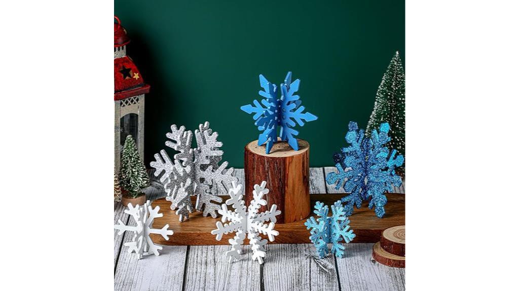 snowflakes tiered tray decor