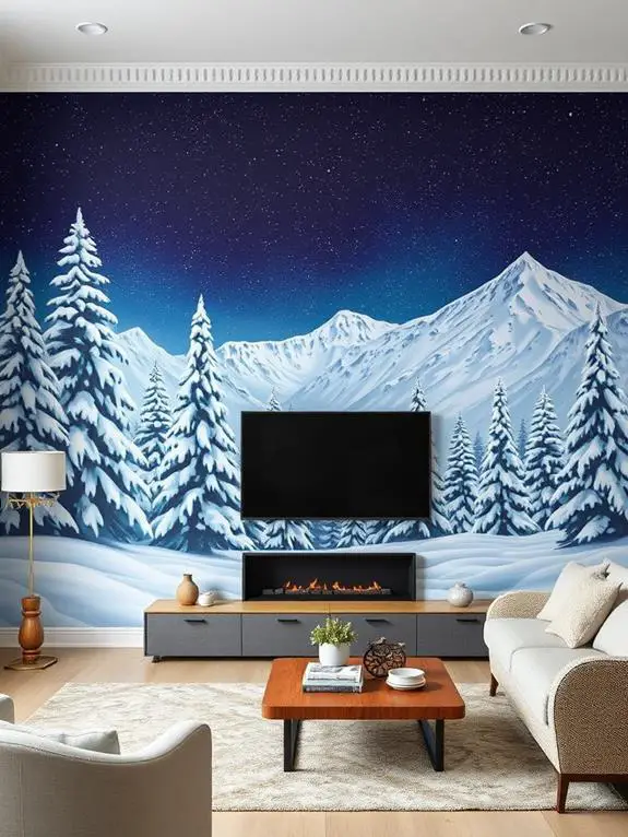 snowy landscape wall art