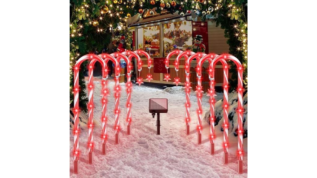 solar candy cane lights