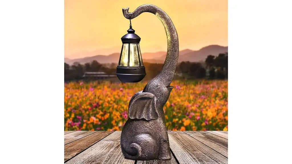 solar elephant garden statue