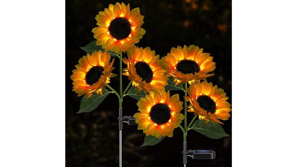 solar garden sunflower lights