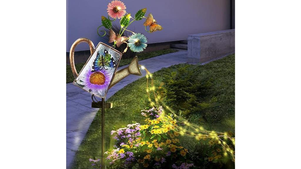 solar garden watering can lights