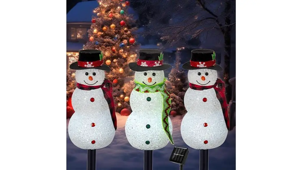 solar led snowman lights