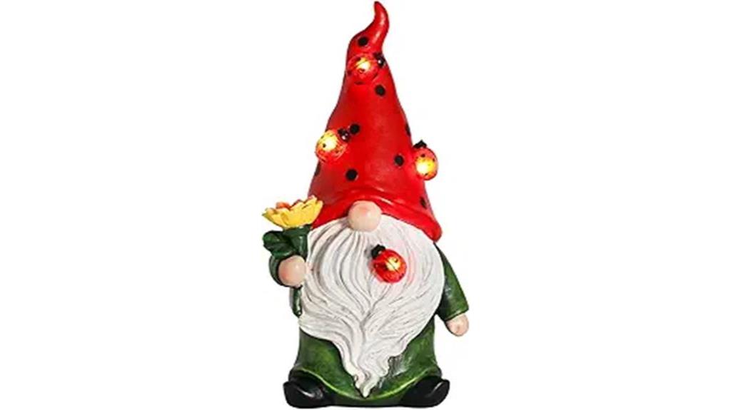 solar powered garden gnome decor