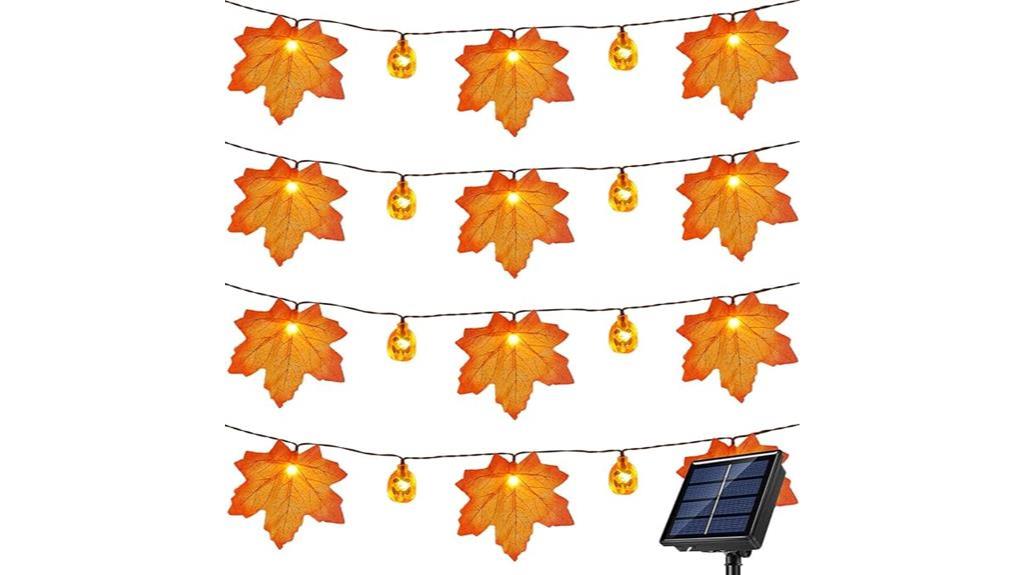 solar pumpkin leaf lights