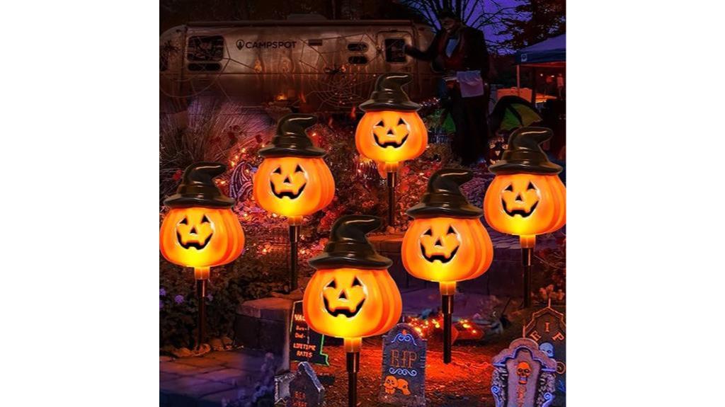 solar pumpkin pathway lights