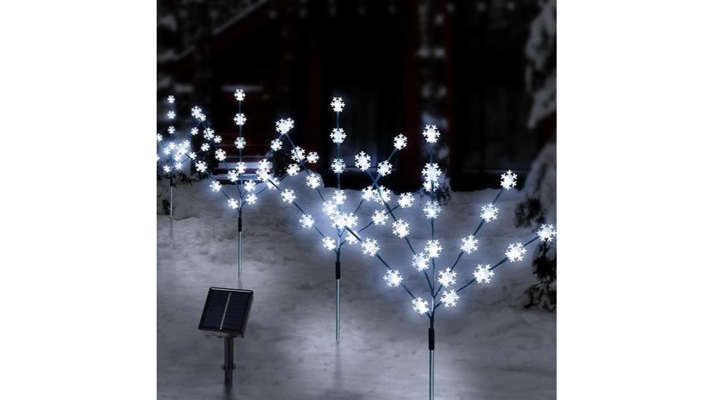 solar snowflake pathway lights