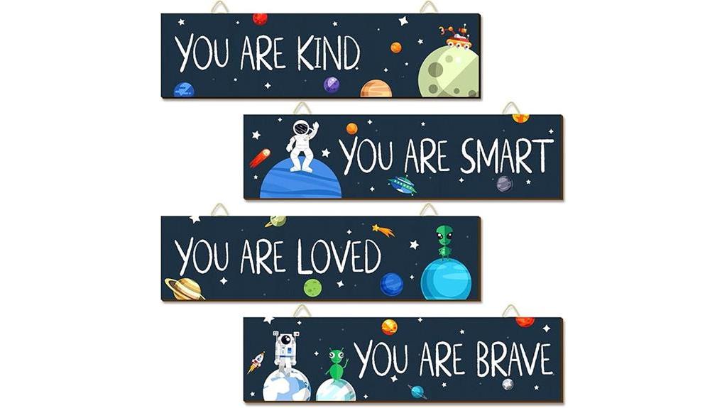 space themed inspirational wall decor