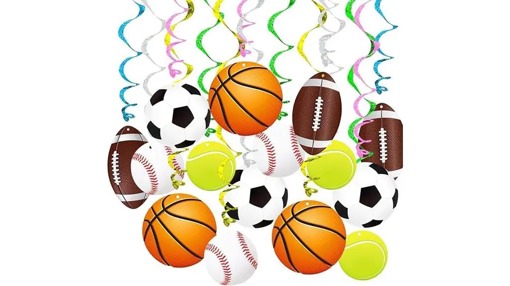 sports themed hanging banner decor