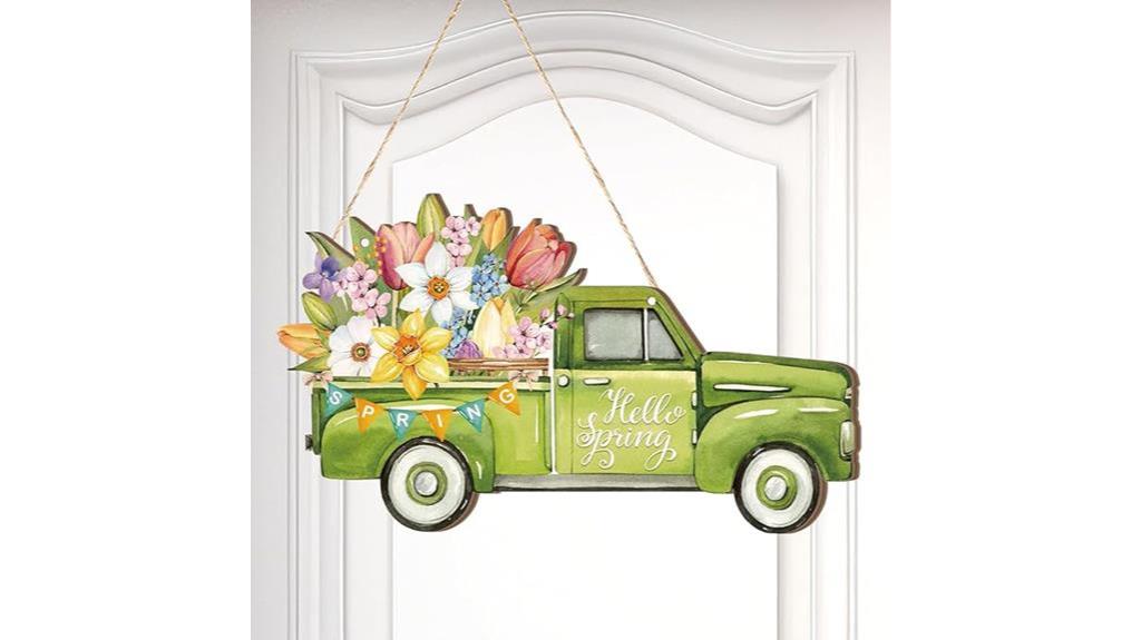 spring floral door decor