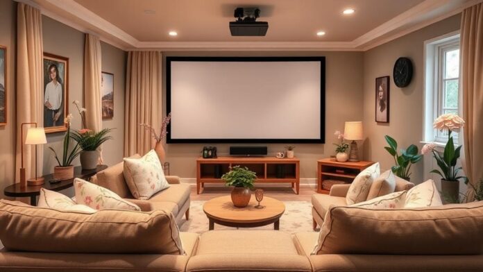 spring home theater decor ideas