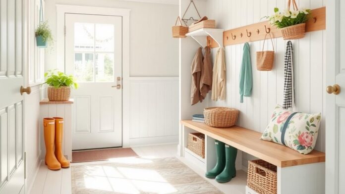 spring mudroom decor ideas