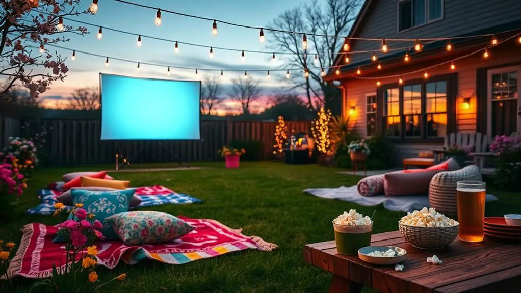 spring outdoor cinema decor