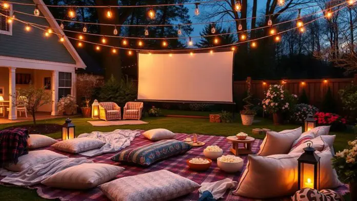 spring outdoor cinema decor ideas