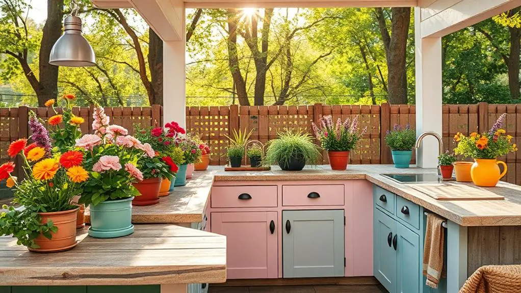 spring outdoor kitchen decor