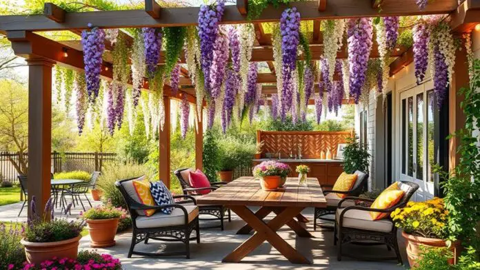 spring pergola patio decor ideas