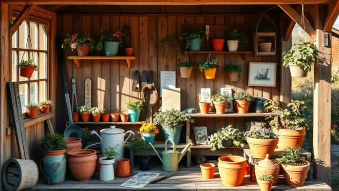 spring potting shed decor ideas