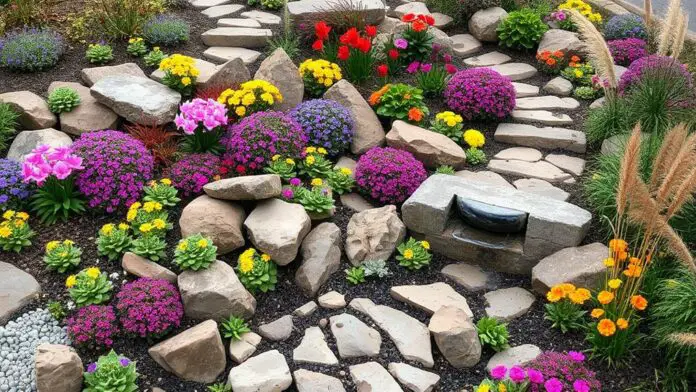 spring rock garden decor ideas