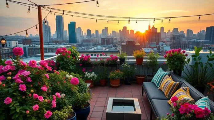 spring rooftop garden decor