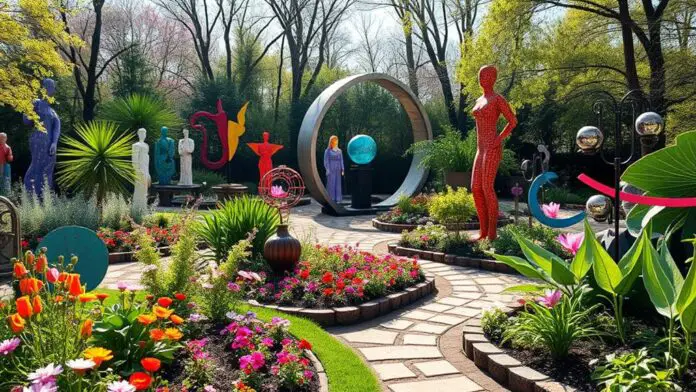 spring sculpture garden decor