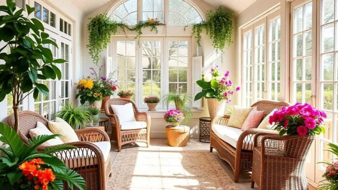 spring sunroom decor inspiration