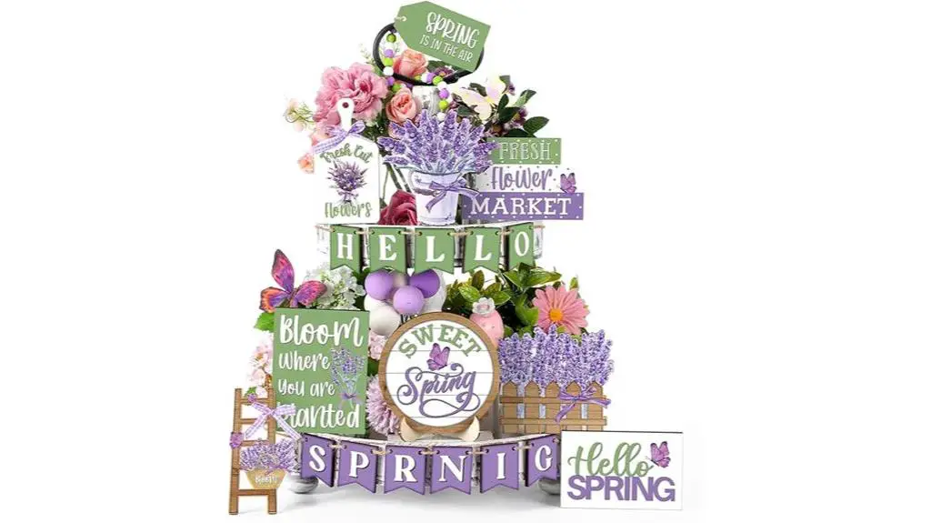 spring tiered tray decor