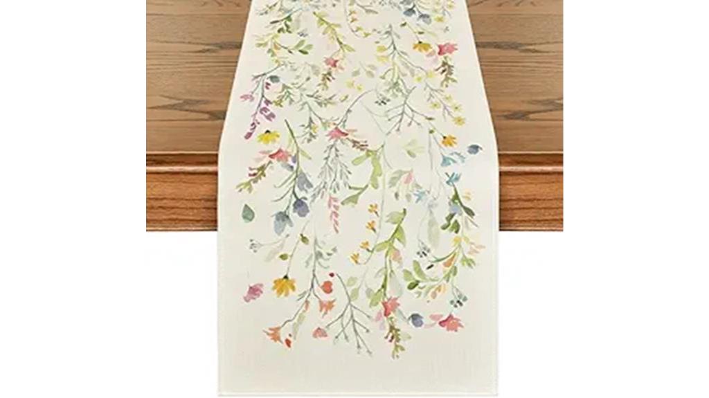 spring wildflower table runner