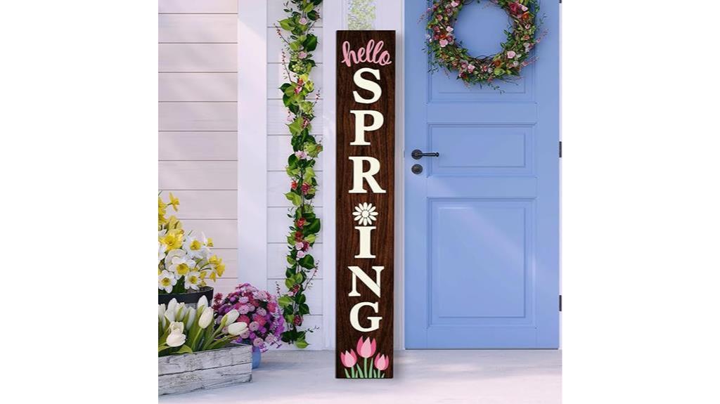 spring wooden porch sign