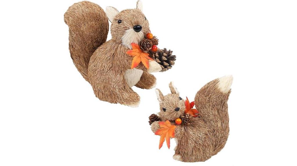 squirrel figurines table decor