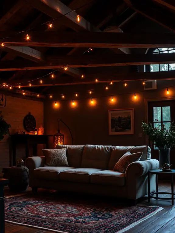 string lights creating atmosphere
