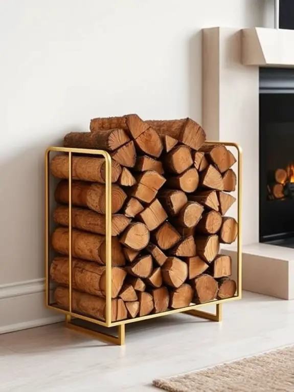 stylish geometric firewood storage