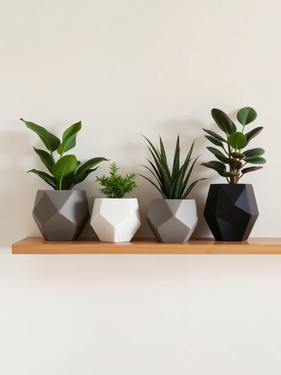 stylish geometric plant holders