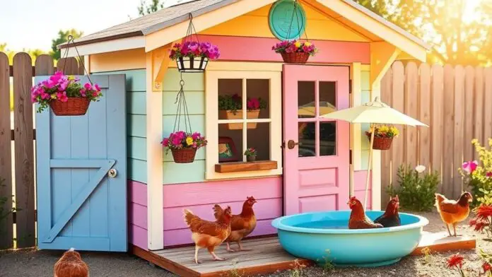 stylish summer chicken coop decor